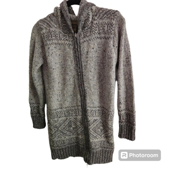 Inis Crafts Wool hooded Cardigan sweater size medium - Picture 3 of 11